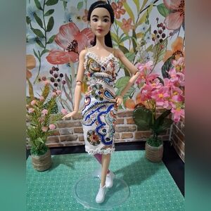 11.5 Inch Doll Floral Paisley Print Dress